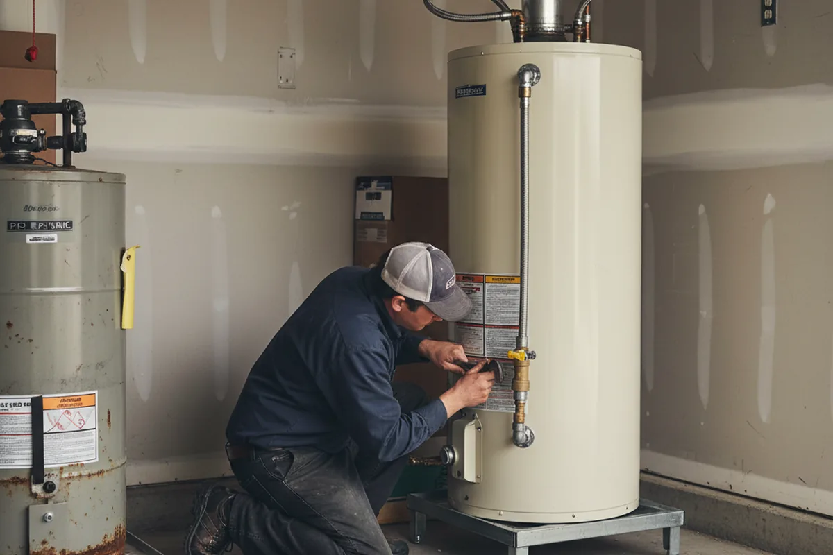 Water heater and shutoff valve replacement in Harvel